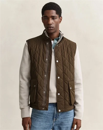 Gant - Quilted Vest -  Black Brown